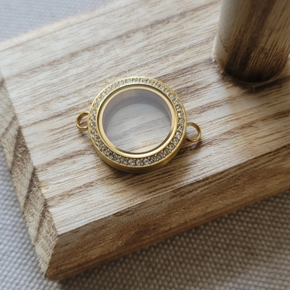 ORIGAMI OWL Swarovski Gold Link Locket ONLY - Picture 2 of 7